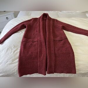 Barefoot Dreams Cozychic Cardigan Sweater~ Pockets~ Wine SZ XS.